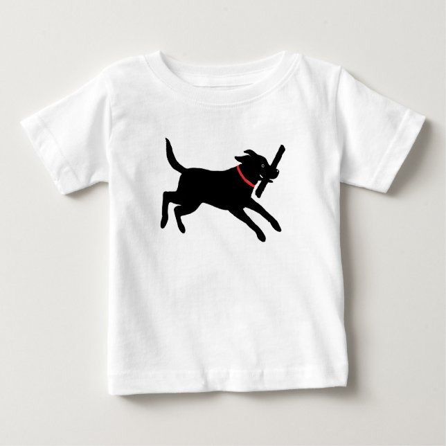 Labrador Retriever Dog | Cute Running Black Lab Baby T-Shirt (Front)