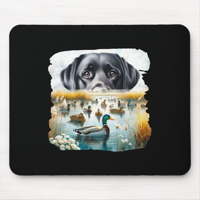 Labrador Retriever Dog Dogs Us Flag Duck Hunter  Mouse Pad (Front)