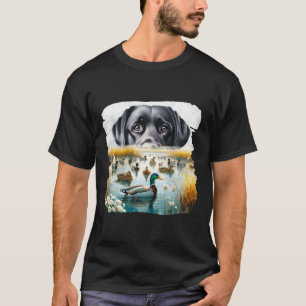 Labrador Retriever Dog Dogs Us Flag Duck Hunter  T-Shirt