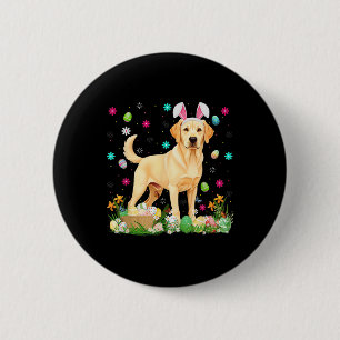 Labrador Retriever Dog Easter Egg Hunt Bunny Ear E 6 Cm Round Badge