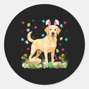 Labrador Retriever Dog Easter Egg Hunt Bunny Ear E Classic Round Sticker