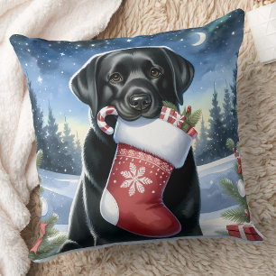 Labrador Retriever Dog Festive Christmas Pet Cushion