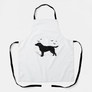 Labrador Retriever Dog – Halloween Moon Silhouette Apron
