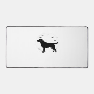 Labrador Retriever Dog – Halloween Moon Silhouette Desk Mat