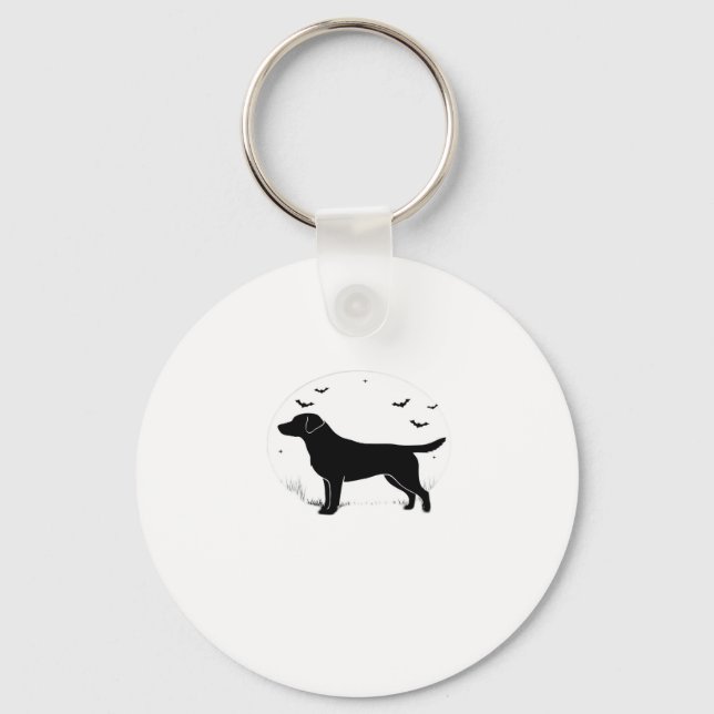 Labrador Retriever Dog � Halloween Moon Silhouette Key Ring (Front)