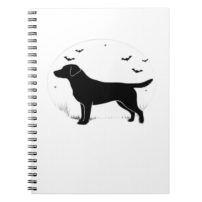 Labrador Retriever Dog – Halloween Moon Silhouette Notebook (Front)