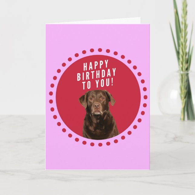 Labrador Retriever Dog Happy Birthday Card (Front)