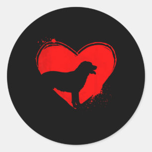 Labrador Retriever Dog Heart Shape Valentine Dog L Classic Round Sticker