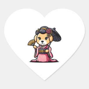 Labrador Retriever Dog Kimono Heart Sticker