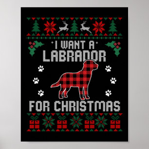 Labrador Retriever Dog Lover Gifts Ugly Christmas Poster