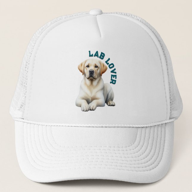 Labrador Retriever Dog Lover Trucker Hat (Front)