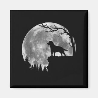 Labrador Retriever Dog Moon Silhouette Halloween Magnet
