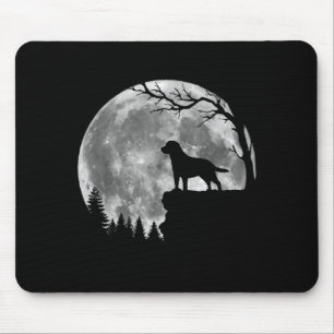 Labrador Retriever Dog Moon Silhouette Halloween Mouse Pad
