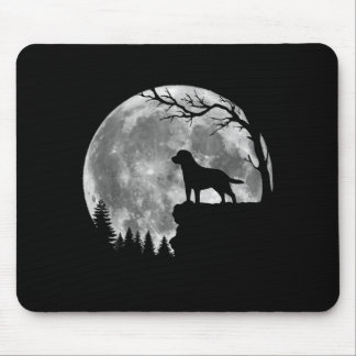 Labrador Retriever Dog Moon Silhouette Halloween Mouse Pad