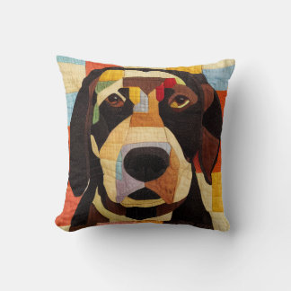 Labrador Retriever Dog Patchwork Quilt by kedoki Cushion