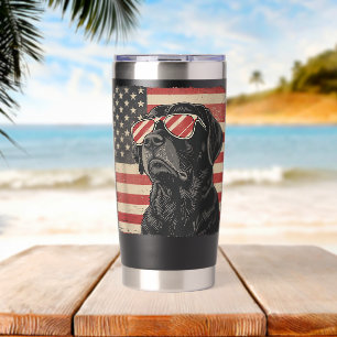 Labrador Retriever Dog Patriotic 4th of July Men W Insulated Tumbler