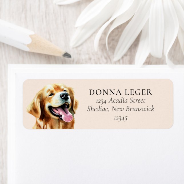 Labrador Retriever Dog Personalised Address Return Address Label (Insitu)