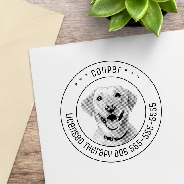 Labrador Retriever Dog Pet Photo Round Rubber Stamp (Creator Uploaded)