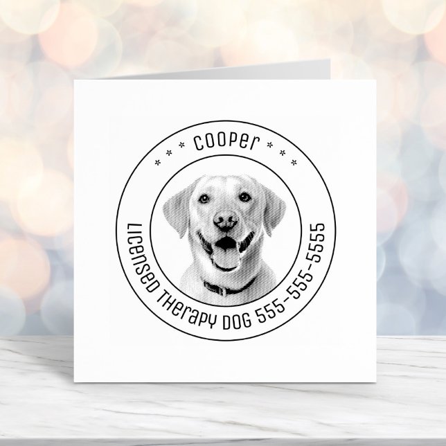 Labrador Retriever Dog Pet Photo Round Self-inking Stamp (Creator Uploaded)