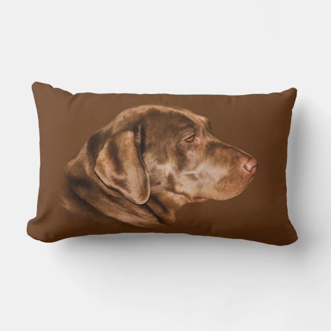 Labrador Retriever Dog, Pillow, Customisable Lumbar Cushion (Front)