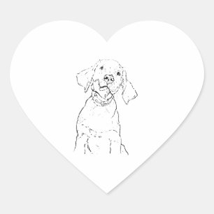 Labrador Retriever Dog Postcard Heart Sticker