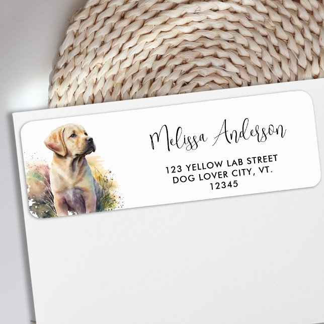 Labrador Retriever Dog Puppy Modern Return Address Label (Creator Uploaded)