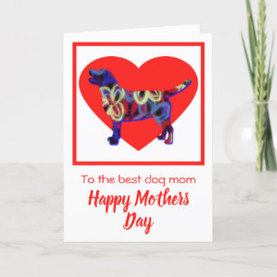 Labrador Retriever Dog Red Heart Mother’s Day Card