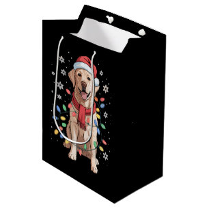Labrador Retriever Dog Santa Clause Hat Xmas Xmas Medium Gift Bag