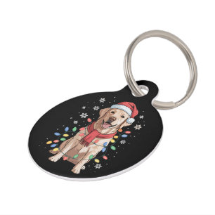 Labrador Retriever Dog Santa Clause Hat Xmas Xmas Pet Tag