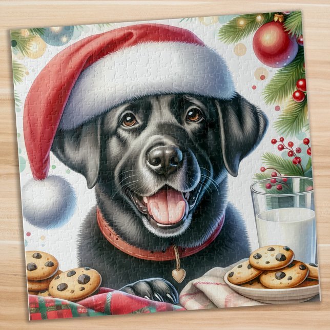 Labrador Retriever Dog Santa Cookies Christmas Jigsaw Puzzle (Creator Uploaded)