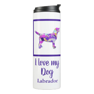 Labrador Retriever Dog Silhouette Purple PY&B Thermal Tumbler