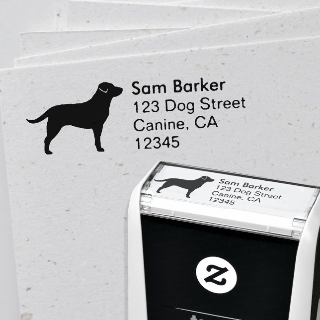 Labrador Retriever Dog Silhouette Return Address Self-inking Stamp (Creator Uploaded)