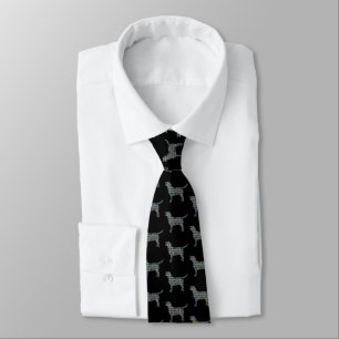 Labrador Retriever Dog Silhouette Yellow & Black Tie
