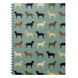 Labrador Retriever Dog Silhouettes Pattern Labs Notebook