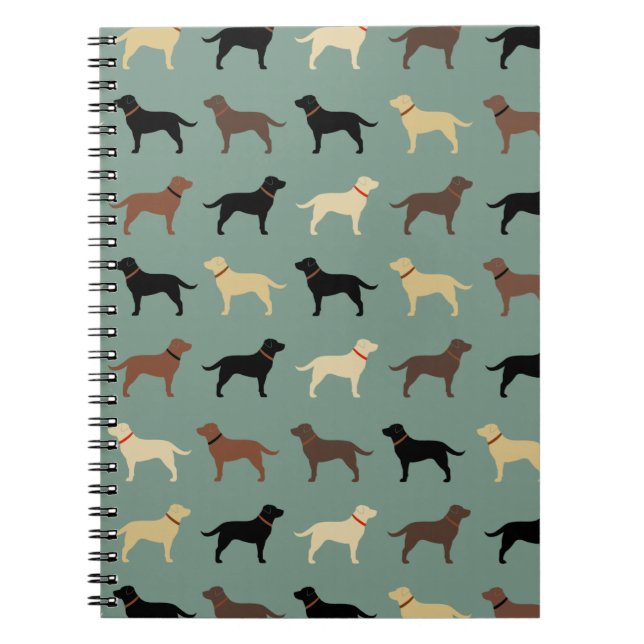 Labrador Retriever Dog Silhouettes Pattern Labs Notebook (Front)