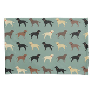 Labrador Retriever Dog Silhouettes Pattern Labs Pillowcase