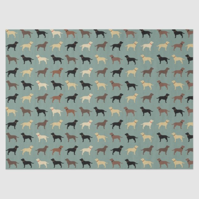 Labrador Retriever Dog Silhouettes Pattern Labs Tissue Paper (Front)