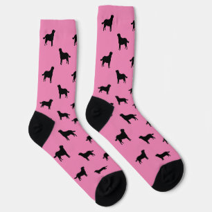 Labrador Retriever Dog Silhouettes Pattern Pink Socks