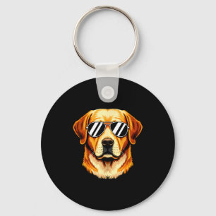 Labrador retriever dog sunglasses key ring