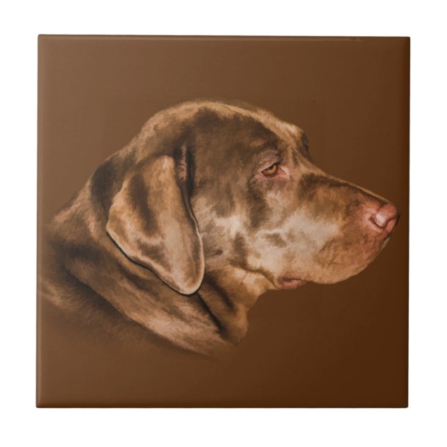 Labrador Retriever Dog, Tile, Customisable Ceramic Tile (Front)
