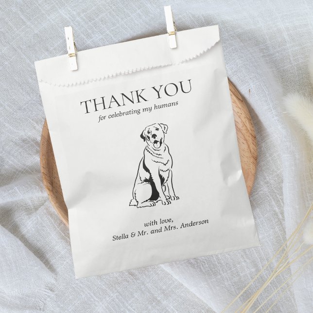 Labrador Retriever Dog Treat Pet Drawing Favour Ba Bag (Thank you Dog Treat Wedding Favor Labrador Retriever)