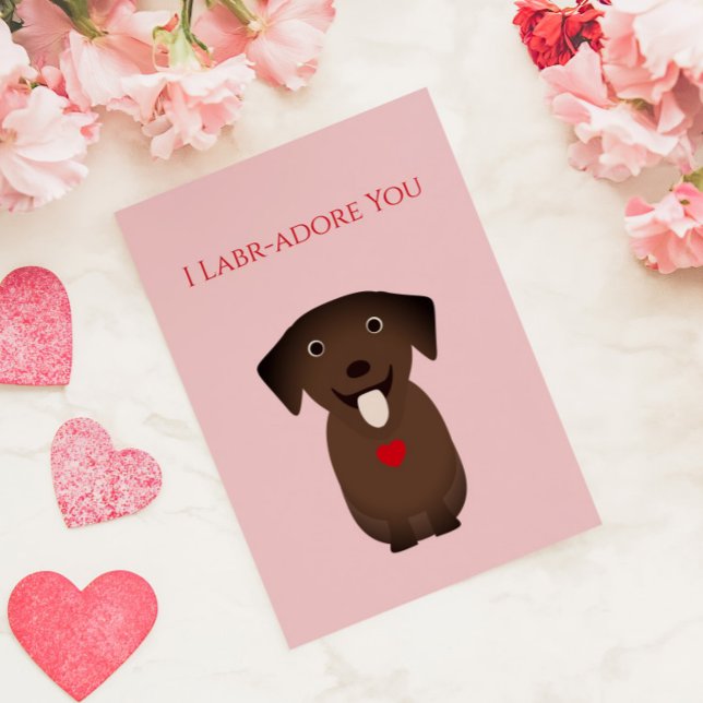 Labrador Retriever Dog Valentine, Valentine's Day  Note Card (Creator Uploaded)