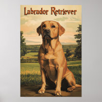 Labrador Retriever Dog Vintage Art
