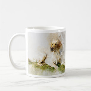 Labrador Retriever Dog Watercolor Portrait 03 Coffee Mug