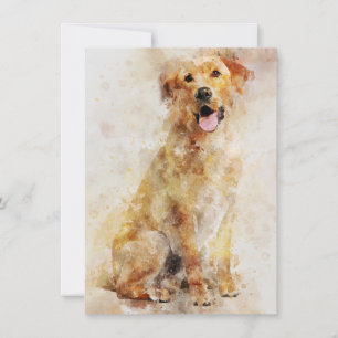 Labrador Retriever Dog Watercolor Portrait 04 Card