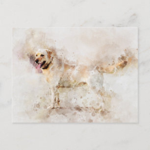 Labrador Retriever Dog Watercolor Portrait 05 Postcard