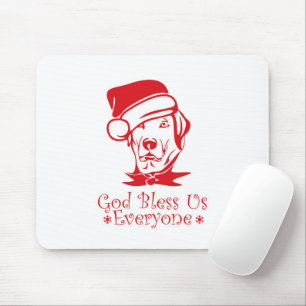 Labrador retriever dog wearing Santa Claus hat Mouse Pad