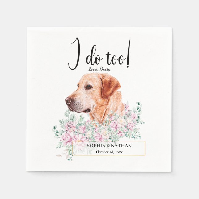 Labrador Retriever Dog Wedding Cocktail Napkins (Front)