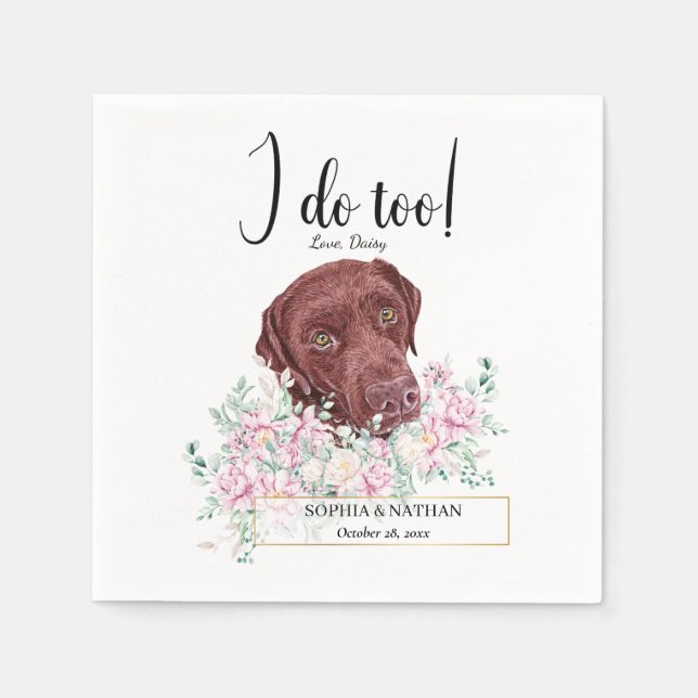 Labrador Retriever Dog Wedding Cocktail Napkins (Front)