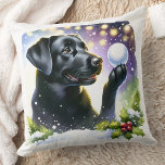 Labrador Retriever Dog Winter Snow Christmas  Cushion<br><div class="desc">Introducing the perfect addition to your holiday decor - our Labrador Retriever Christmas pillows! Available in black, yellow, or chocolate labrador, these pillows are a must-have for any dog lover. Choose from cosy fireplace scenes, joyful puppies in the snow, or festive labrador dogs to make your living space feel warm...</div>